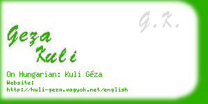 geza kuli business card