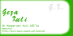 geza kuli business card